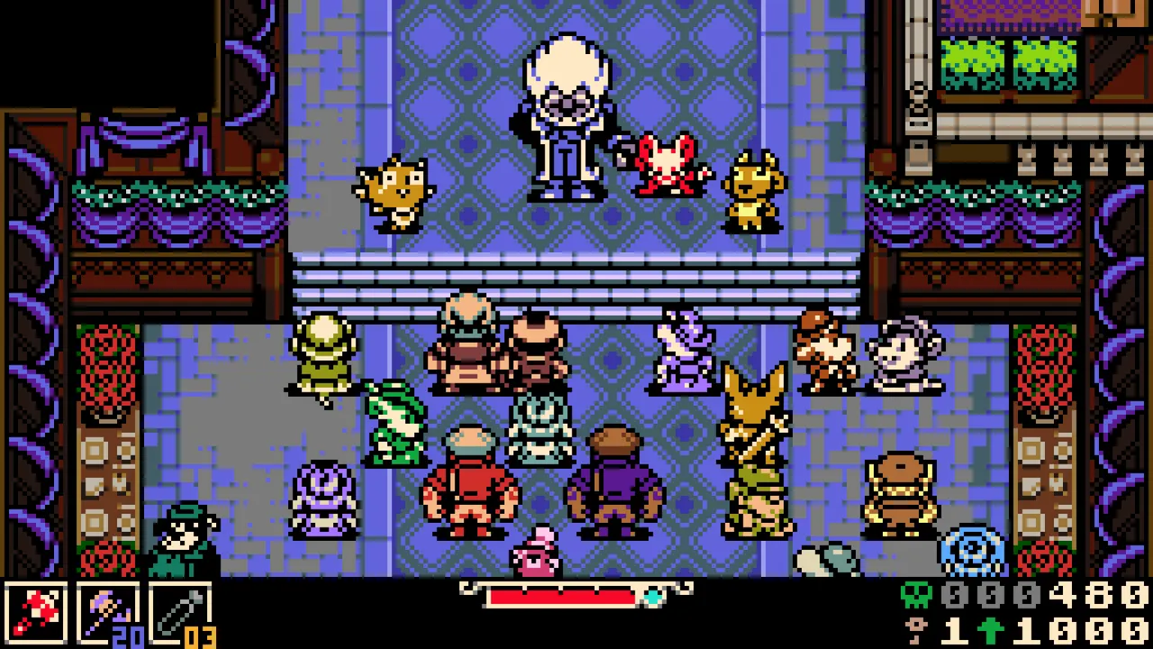 Mina exploring a monster-filled room in Mina the Hollower