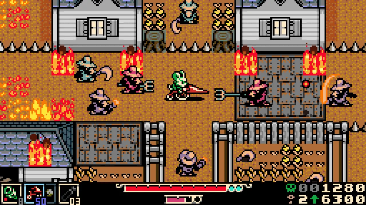 Combat and hazard scene from Mina the Hollower