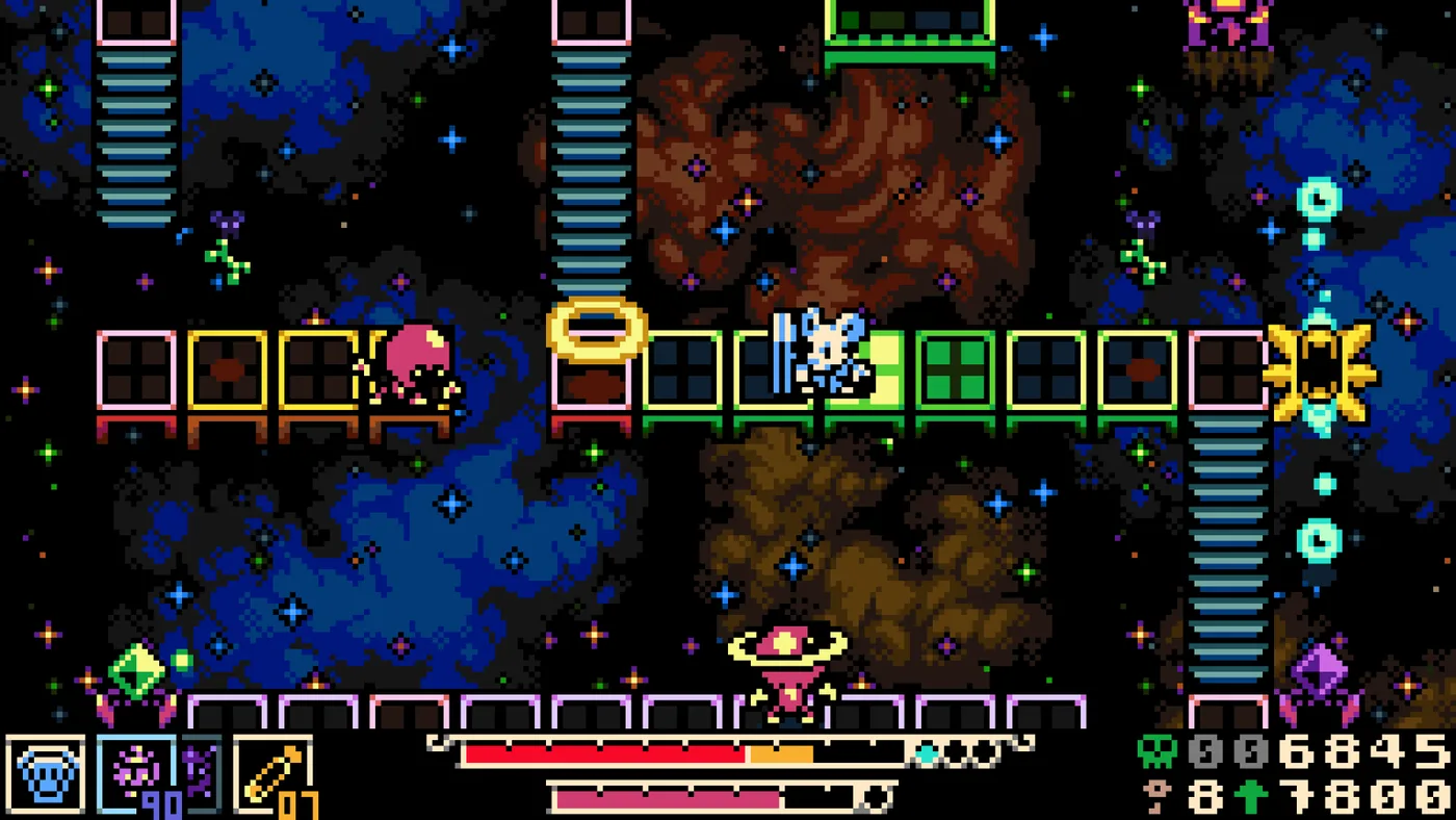 Mina fighting inside a decorated interior room